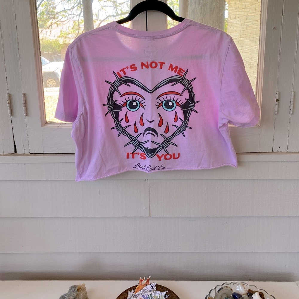 LAST CALL CO. It’s Not Me It’s You Cropped Top Purple size L